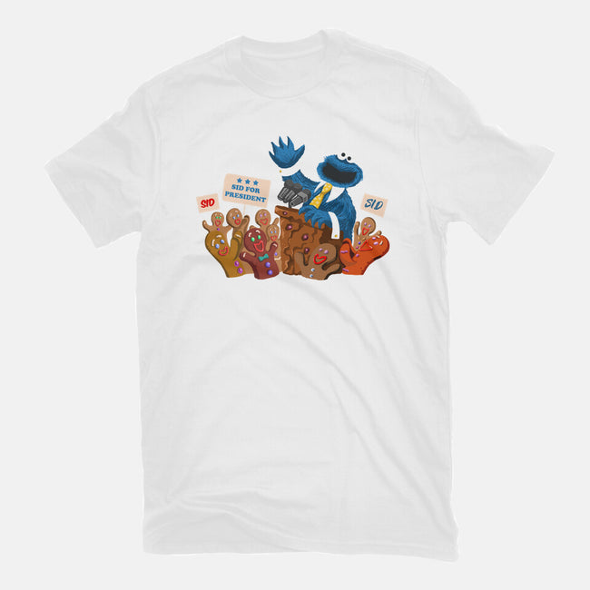 Cookie Monster For President-Womens-Fitted-Tee-ugurbs