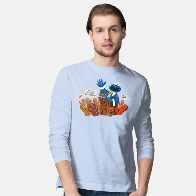 Cookie Monster For President-Mens-Long Sleeved-Tee-ugurbs