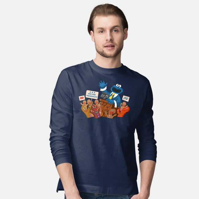 Cookie Monster For President-Mens-Long Sleeved-Tee-ugurbs