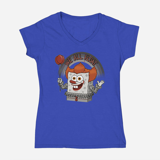 As Long As We All Float-Womens-V-Neck-Tee-pigboom