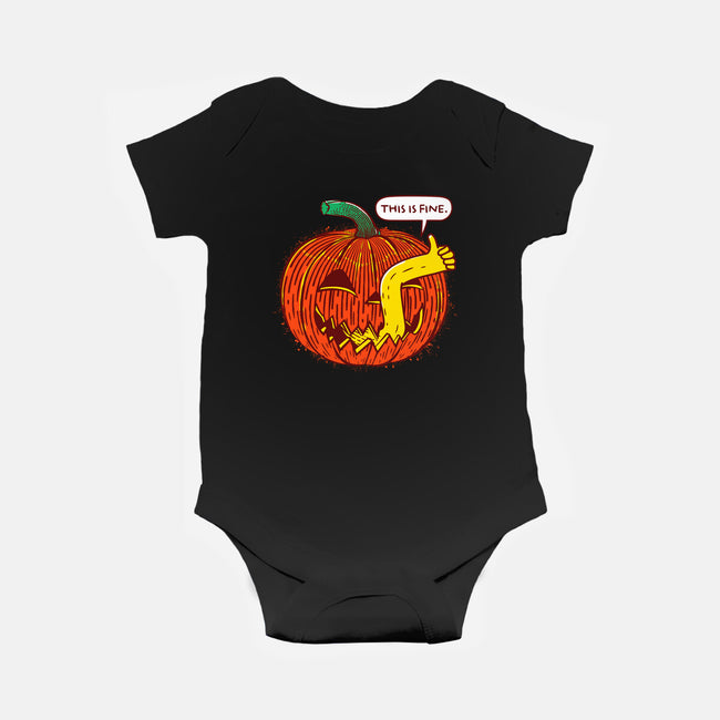 I'm Fine Pumpkin-Baby-Basic-Onesie-rocketman_art