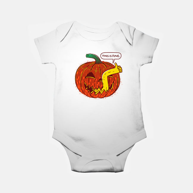 I'm Fine Pumpkin-Baby-Basic-Onesie-rocketman_art