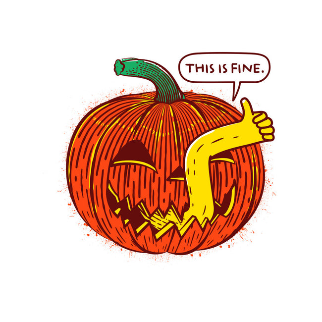 I'm Fine Pumpkin-Womens-Basic-Tee-rocketman_art