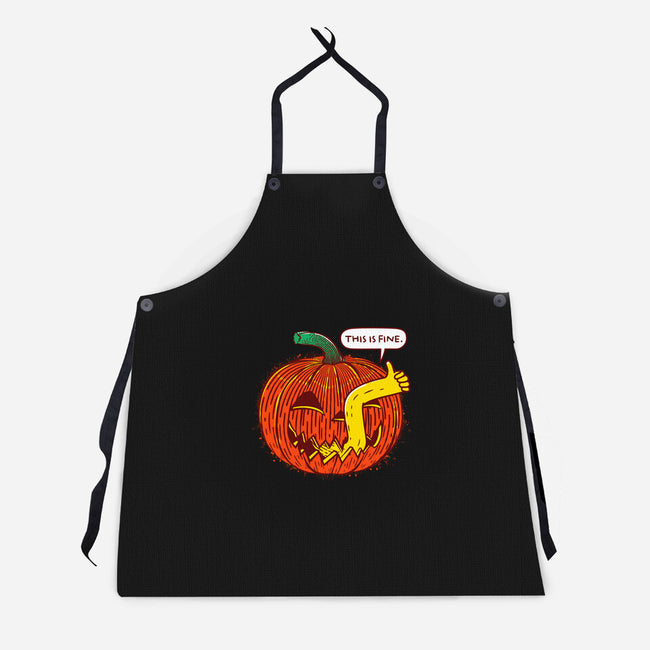 I'm Fine Pumpkin-Unisex-Kitchen-Apron-rocketman_art