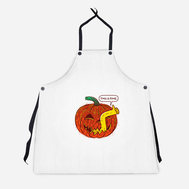 I'm Fine Pumpkin-Unisex-Kitchen-Apron-rocketman_art