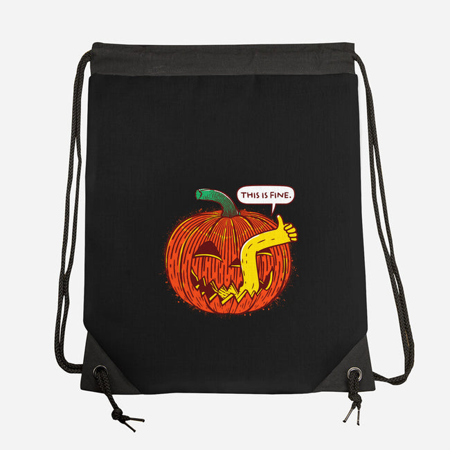 I'm Fine Pumpkin-None-Drawstring-Bag-rocketman_art