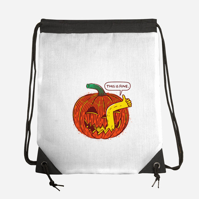 I'm Fine Pumpkin-None-Drawstring-Bag-rocketman_art