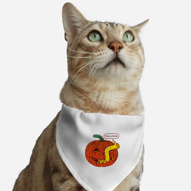 I'm Fine Pumpkin-Cat-Adjustable-Pet Collar-rocketman_art