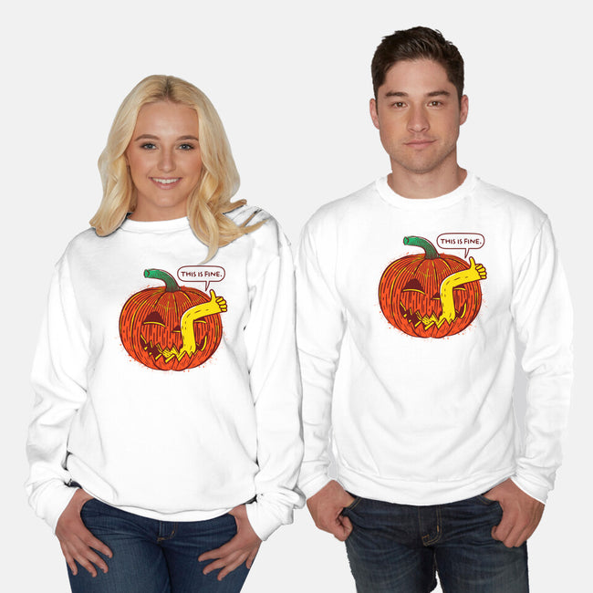 I'm Fine Pumpkin-Unisex-Crew Neck-Sweatshirt-rocketman_art
