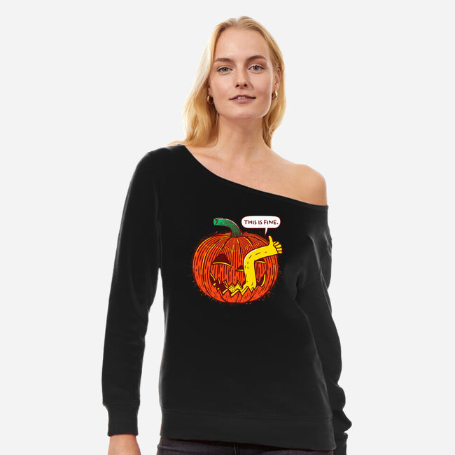 I'm Fine Pumpkin-Womens-Off Shoulder-Sweatshirt-rocketman_art