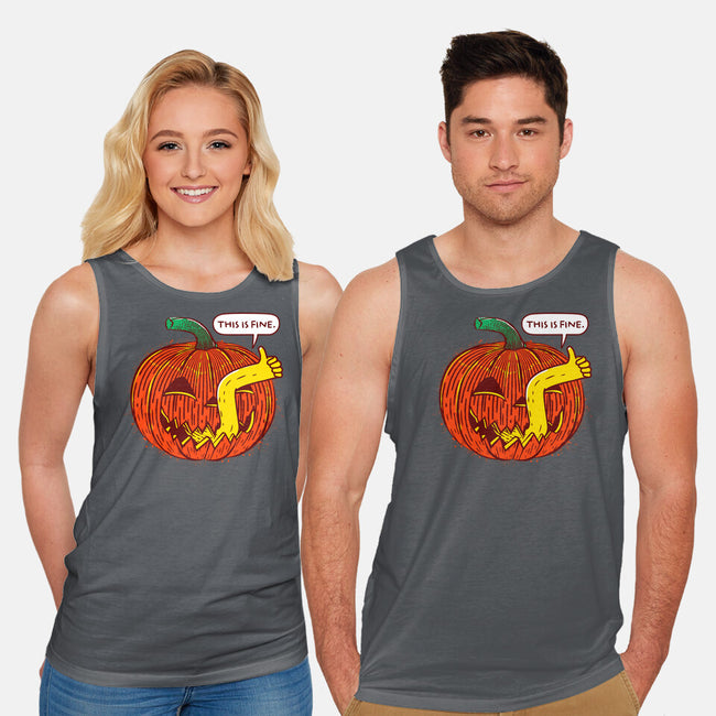 I'm Fine Pumpkin-Unisex-Basic-Tank-rocketman_art