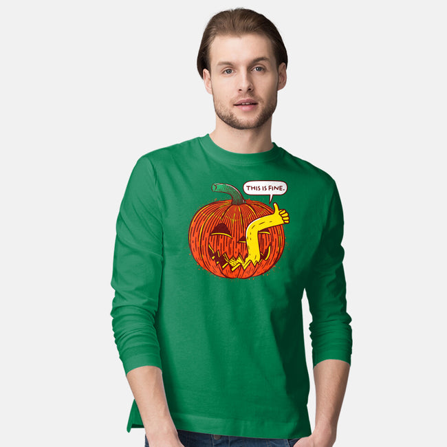 I'm Fine Pumpkin-Mens-Long Sleeved-Tee-rocketman_art