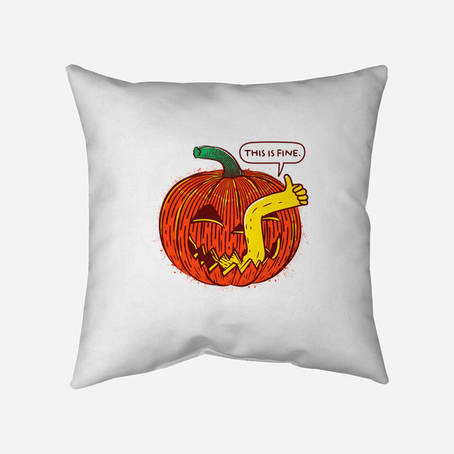 I'm Fine Pumpkin-None-Removable Cover-Throw Pillow-rocketman_art