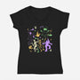 Halloween Dance Party-Womens-V-Neck-Tee-Karakenio