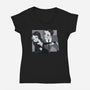 Black And White Love-Womens-V-Neck-Tee-Gemma Roman