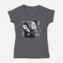 Black And White Love-Womens-V-Neck-Tee-Gemma Roman