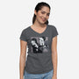 Black And White Love-Womens-V-Neck-Tee-Gemma Roman