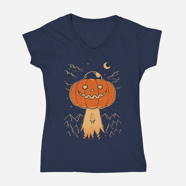 I Believe In Halloween-Womens-V-Neck-Tee-dfonseca