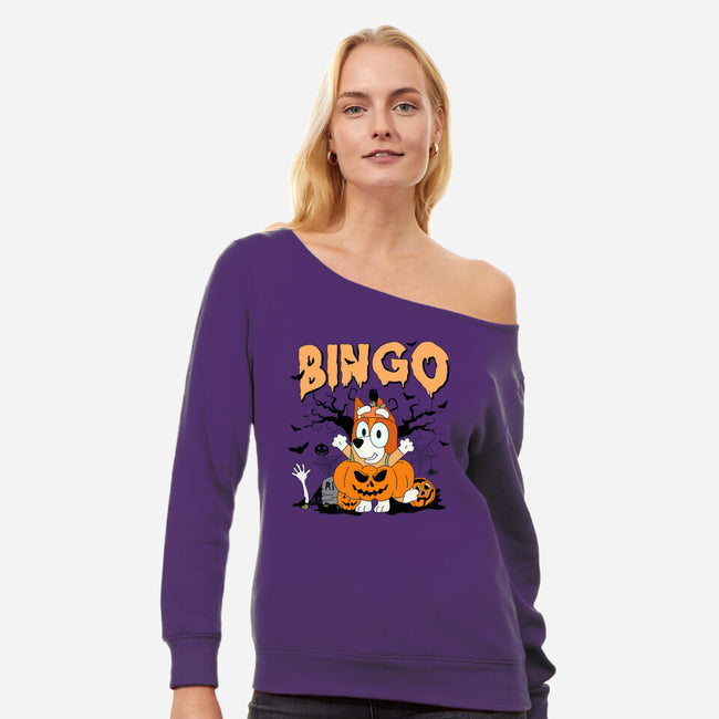 Trick Or Treat Bingo-Womens-Off Shoulder-Sweatshirt-MaxoArt