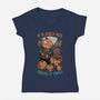 Pumpkin Smash Halloween-Womens-V-Neck-Tee-Studio Mootant