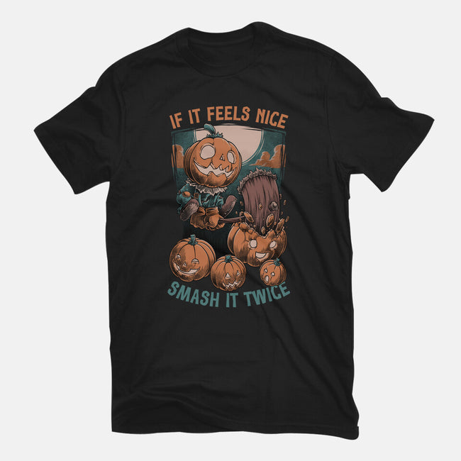 Pumpkin Smash Halloween-Womens-Basic-Tee-Studio Mootant