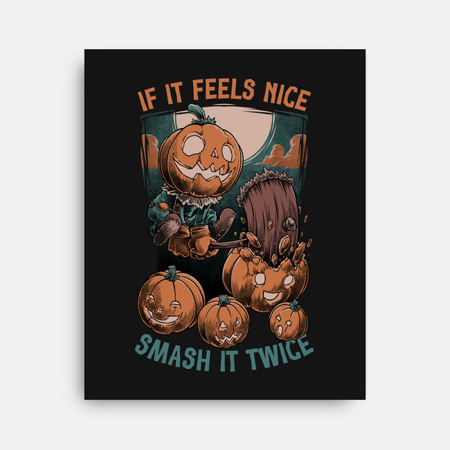 Pumpkin Smash Halloween-None-Stretched-Canvas-Studio Mootant