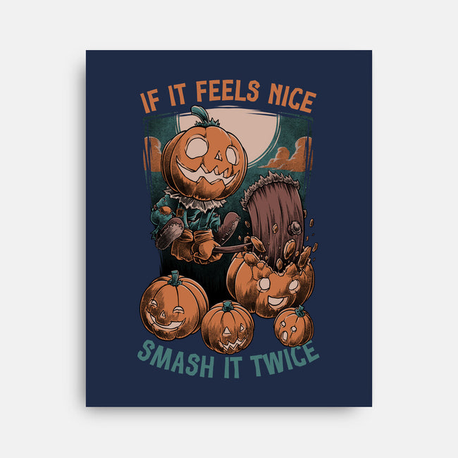 Pumpkin Smash Halloween-None-Stretched-Canvas-Studio Mootant