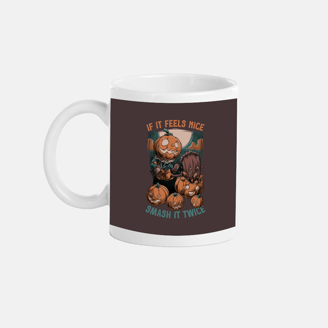 Pumpkin Smash Halloween-None-Mug-Drinkware-Studio Mootant