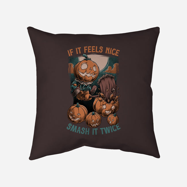 Pumpkin Smash Halloween-None-Non-Removable Cover w Insert-Throw Pillow-Studio Mootant