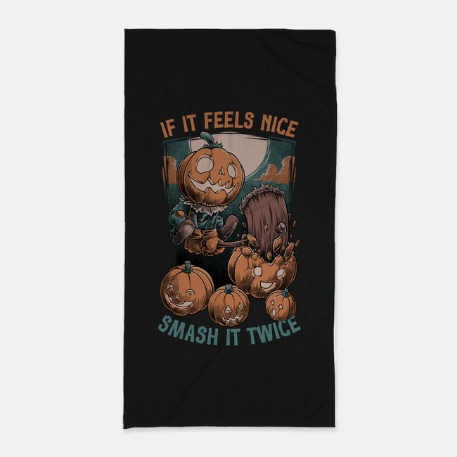 Pumpkin Smash Halloween-None-Beach-Towel-Studio Mootant