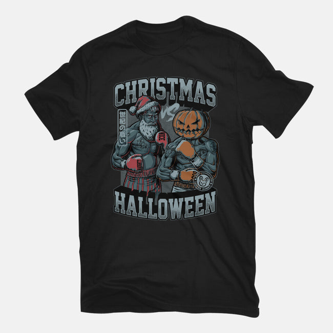 Christmas Vs Halloween-Womens-Fitted-Tee-Studio Mootant