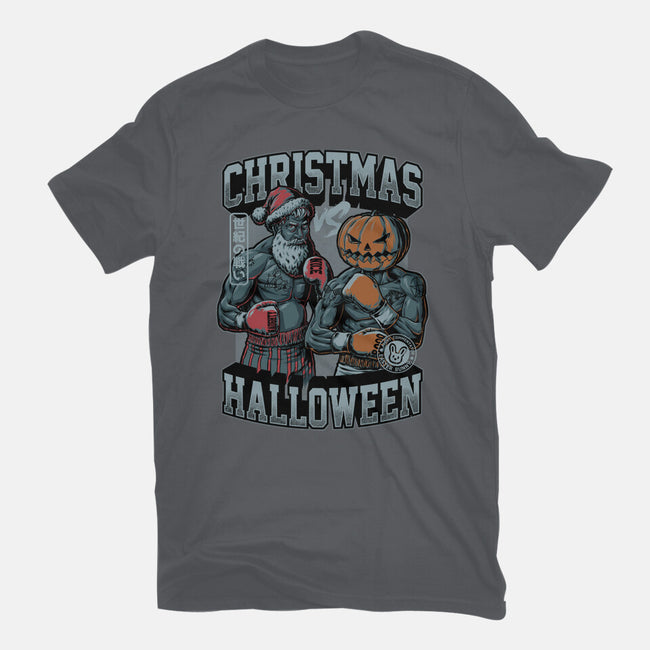 Christmas Vs Halloween-Mens-Heavyweight-Tee-Studio Mootant