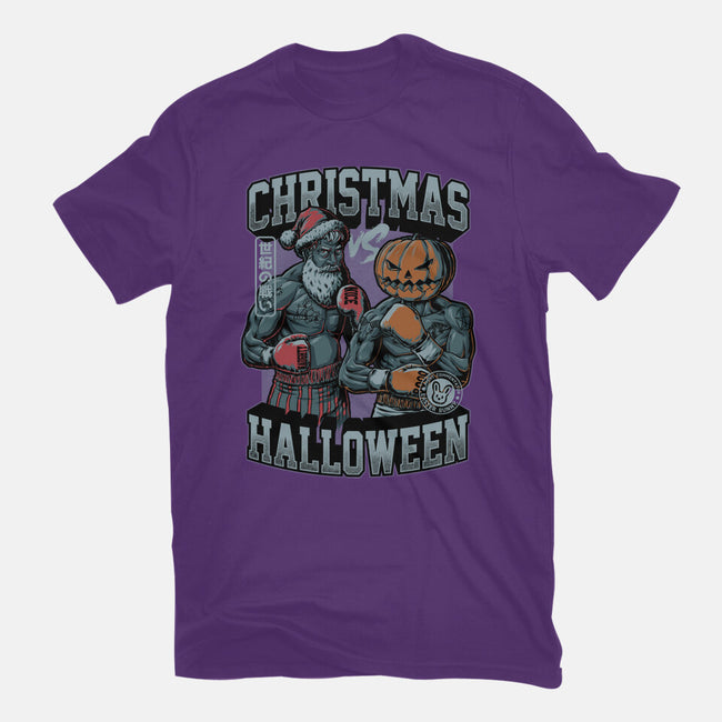 Christmas Vs Halloween-Womens-Fitted-Tee-Studio Mootant