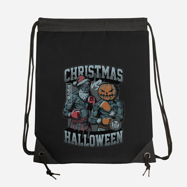 Christmas Vs Halloween-None-Drawstring-Bag-Studio Mootant