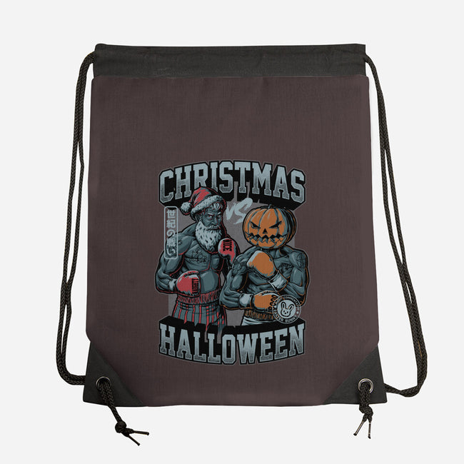 Christmas Vs Halloween-None-Drawstring-Bag-Studio Mootant