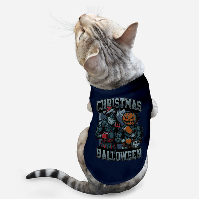 Christmas Vs Halloween-Cat-Basic-Pet Tank-Studio Mootant