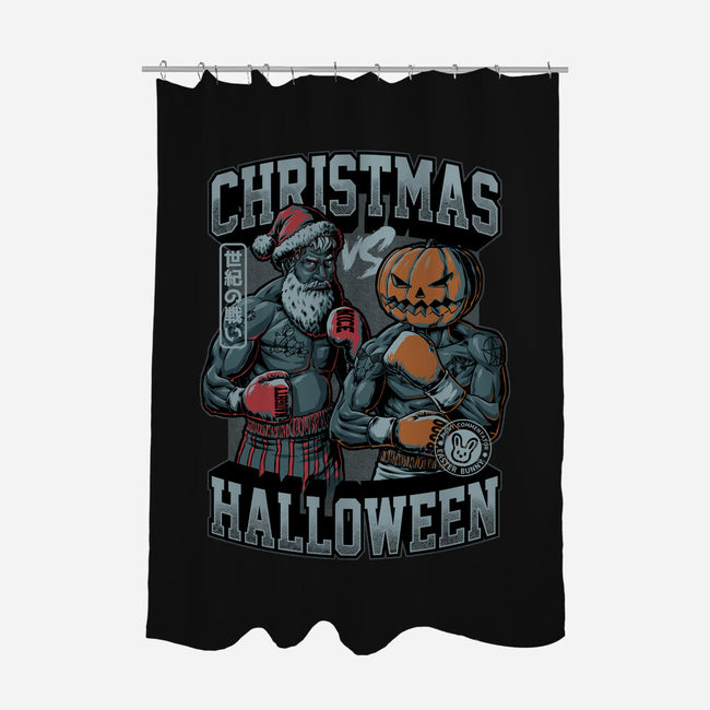 Christmas Vs Halloween-None-Polyester-Shower Curtain-Studio Mootant