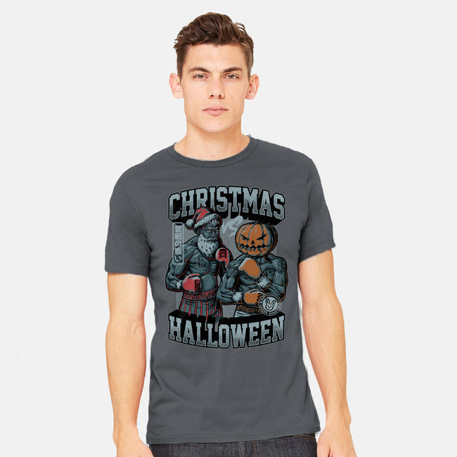 Christmas Vs Halloween-Mens-Heavyweight-Tee-Studio Mootant