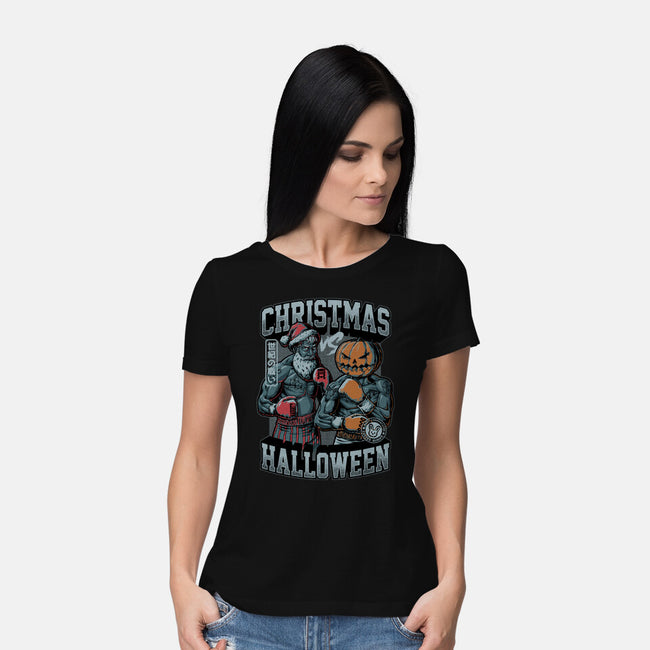 Christmas Vs Halloween-Womens-Basic-Tee-Studio Mootant