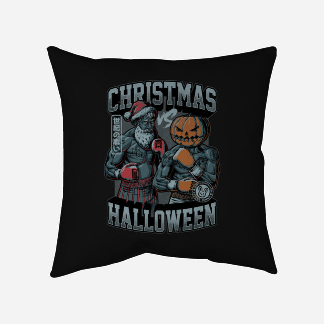 Christmas Vs Halloween-None-Removable Cover w Insert-Throw Pillow-Studio Mootant