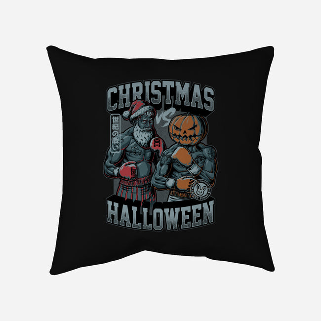 Christmas Vs Halloween-None-Removable Cover-Throw Pillow-Studio Mootant