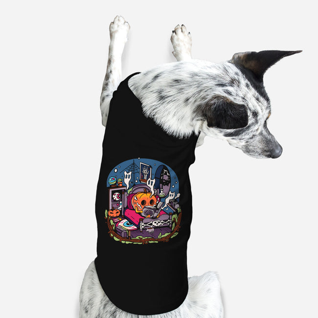 Halloween In Solitude-Dog-Basic-Pet Tank-MULOPOPS