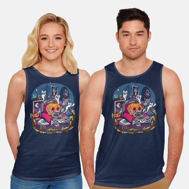 Halloween In Solitude-Unisex-Basic-Tank-MULOPOPS