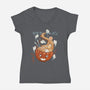 Pumpkin Ramen-Womens-V-Neck-Tee-IKILO