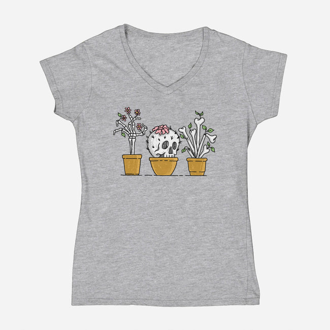 Bone Plants-Womens-V-Neck-Tee-gotoup