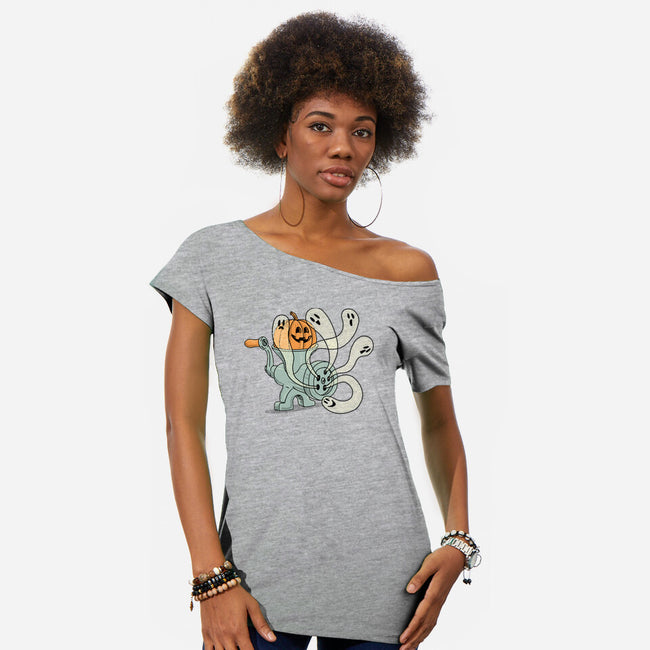 Ghosts In The Grinder-Womens-Off Shoulder-Tee-gotoup