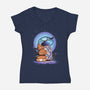 Primitive Pumpkins-Womens-V-Neck-Tee-artyx