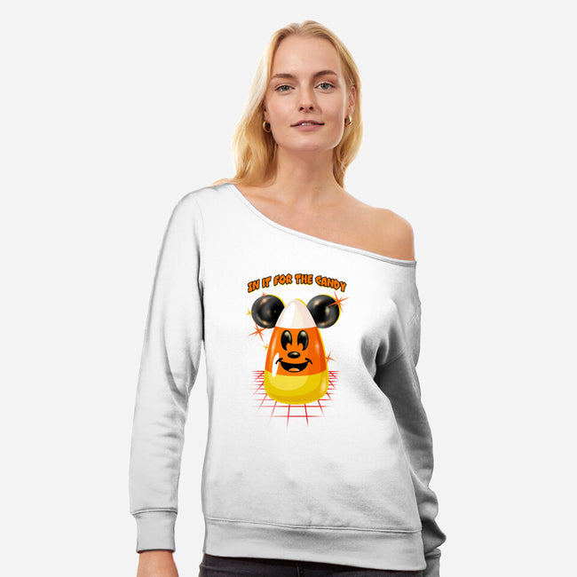 Here For The Candy-Womens-Off Shoulder-Sweatshirt-palmstreet