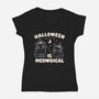 Halloween Is Meowgical-Womens-V-Neck-Tee-Weird & Punderful