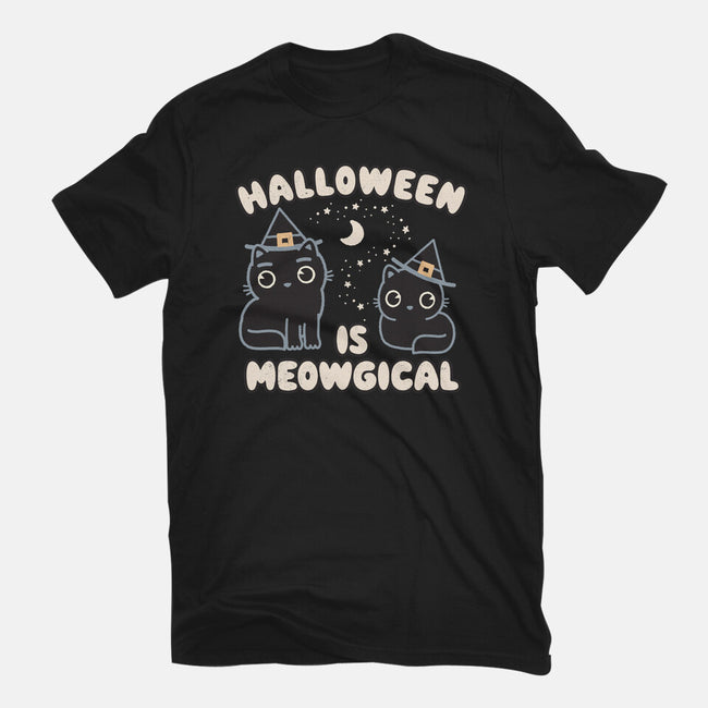 Halloween Is Meowgical-Unisex-Basic-Tee-Weird & Punderful